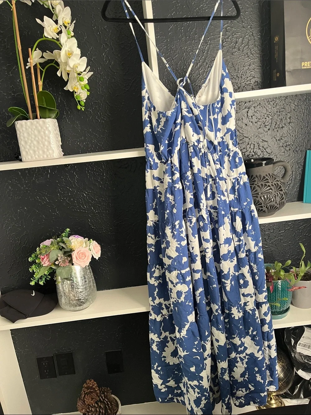 Abercrombie & Fitch Blue and White Floral Maxi Dress